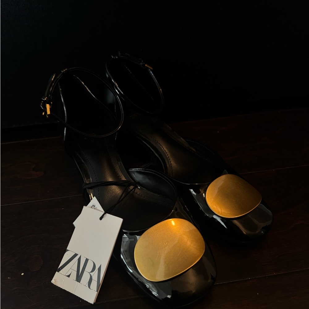 Zara Black and Gold Women's Shoes